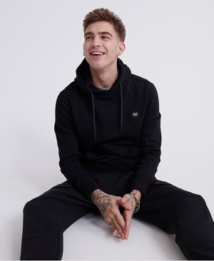 Superdry Collective Loopback Férfi Kapucnis Pulóver Fekete | IBOCL6140